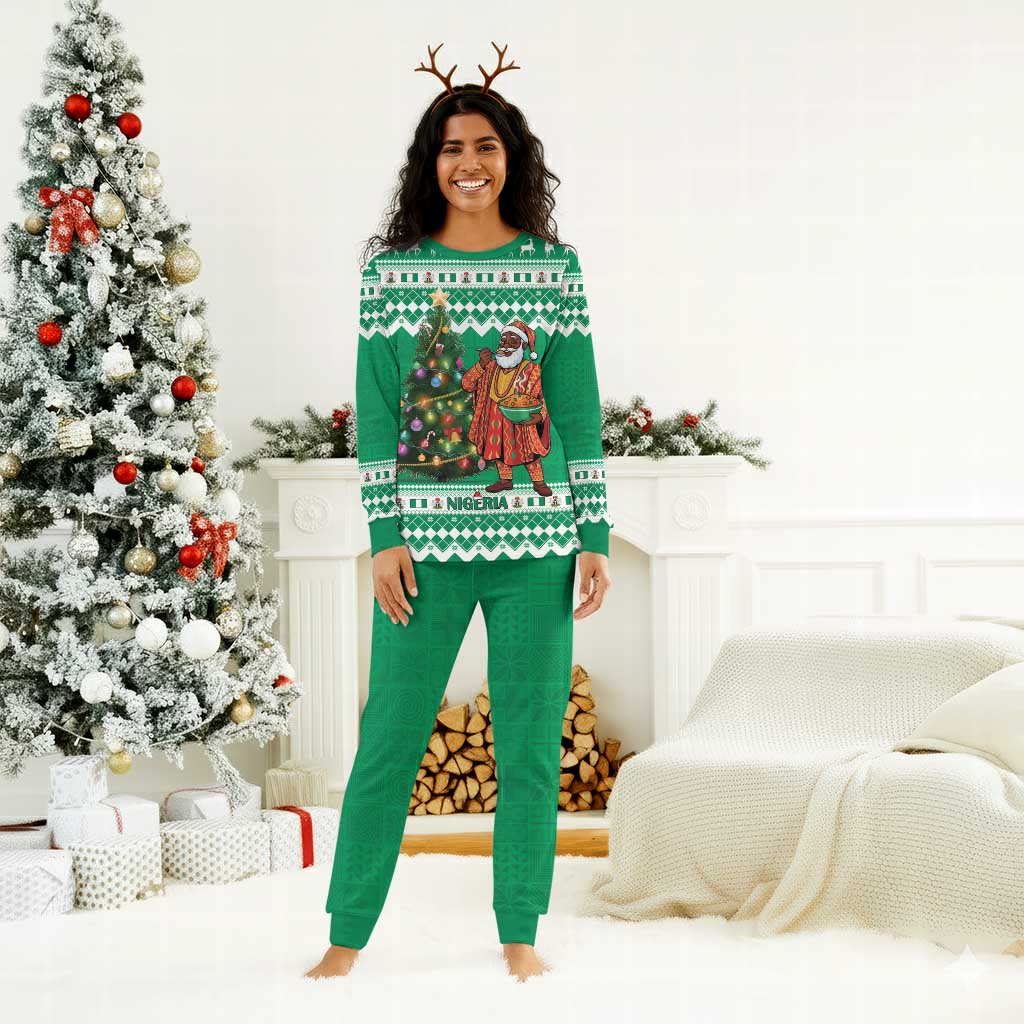 Personalized Afro Christmas in Nigeria Christmas Pajama Set Eku Odun Eku IyeDun - African Pride