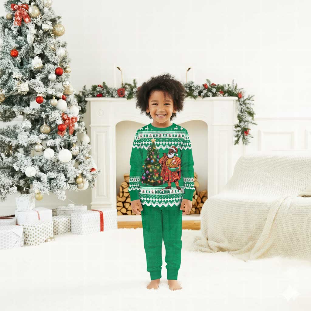 Personalized Afro Christmas in Nigeria Christmas Pajama Set Eku Odun Eku IyeDun - African Pride