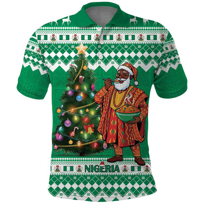 Personalized Afro Christmas in Nigeria Polo Shirt Eku Odun Eku IyeDun - African Pride