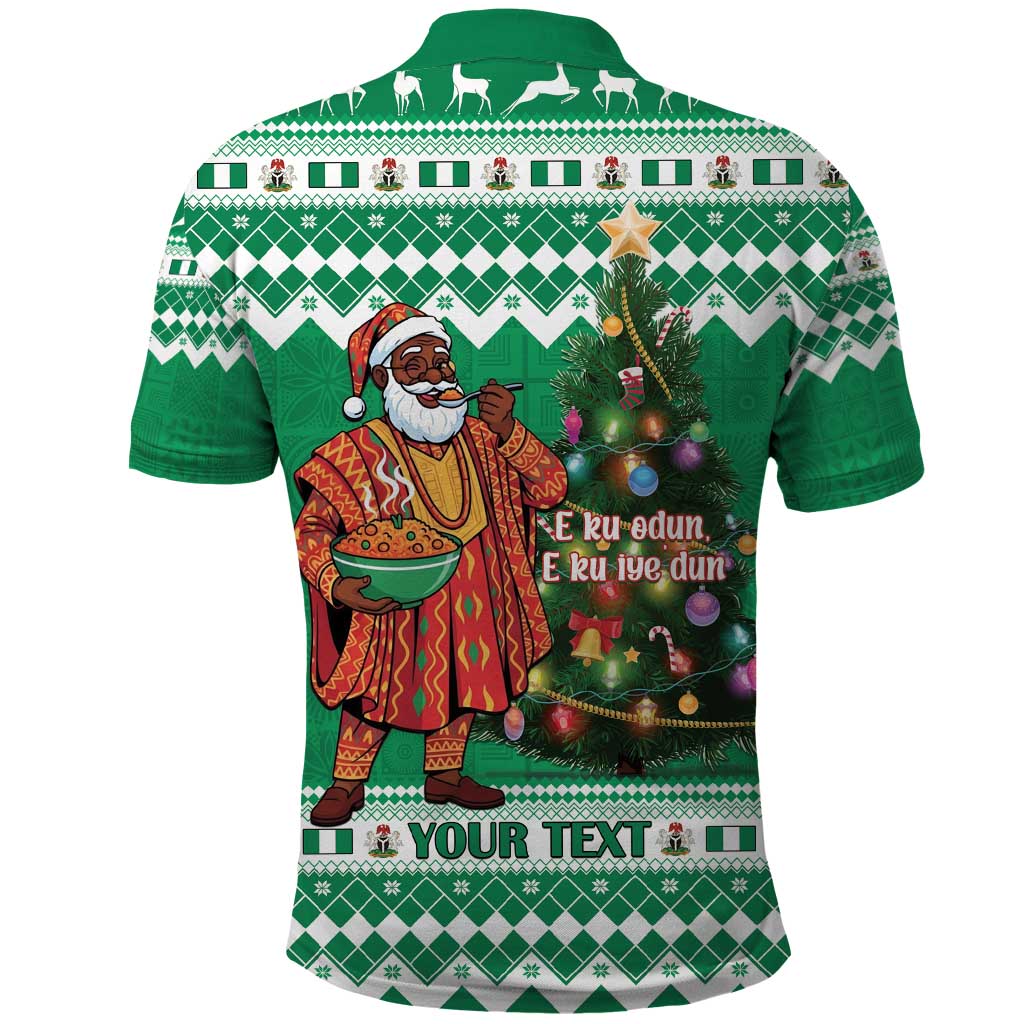Personalized Afro Christmas in Nigeria Polo Shirt Eku Odun Eku IyeDun - African Pride