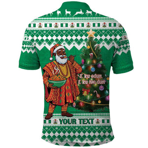 Personalized Afro Christmas in Nigeria Polo Shirt Eku Odun Eku IyeDun - African Pride
