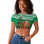 Personalized Afro Christmas in Nigeria Raglan Cropped T shirt Eku Odun Eku IyeDun - African Pride