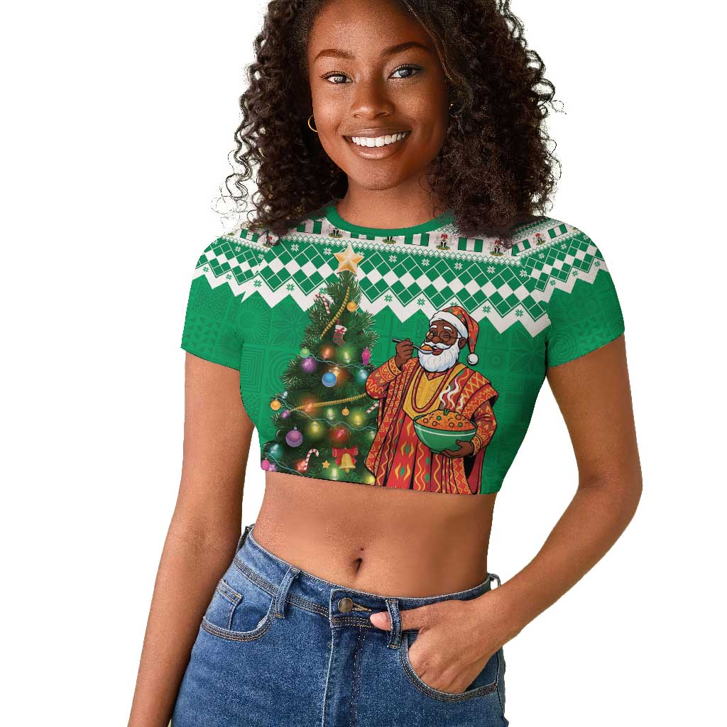 Personalized Afro Christmas in Nigeria Raglan Cropped T shirt Eku Odun Eku IyeDun - African Pride