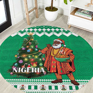 Afro Christmas in Nigeria Round Carpet Eku Odun Eku IyeDun - African Pride