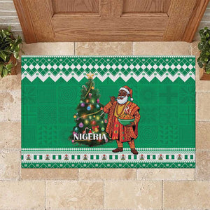 Afro Christmas in Nigeria Rubber Doormat Eku Odun Eku IyeDun - African Pride