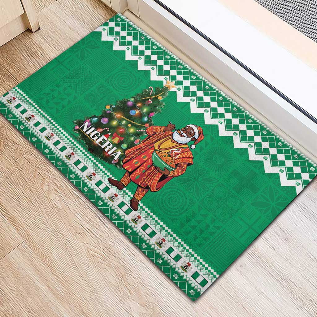 Afro Christmas in Nigeria Rubber Doormat Eku Odun Eku IyeDun - African Pride