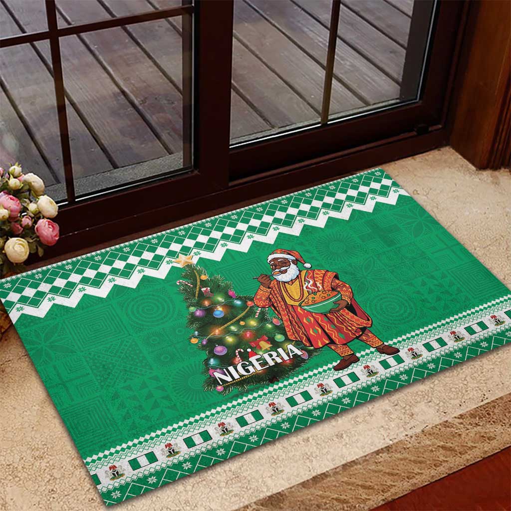 Afro Christmas in Nigeria Rubber Doormat Eku Odun Eku IyeDun - African Pride