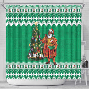 Afro Christmas in Nigeria Shower Curtain Eku Odun Eku IyeDun - African Pride