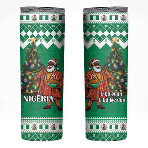 Afro Christmas in Nigeria Skinny Tumbler Eku Odun Eku IyeDun - African Pride