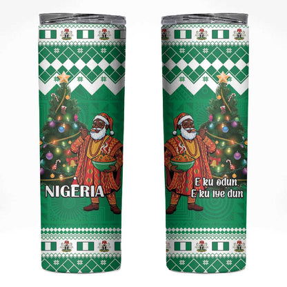 Afro Christmas in Nigeria Skinny Tumbler Eku Odun Eku IyeDun - African Pride