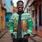 Personalized Afro Christmas in Nigeria Sleeve Zip Bomber Jacket Eku Odun Eku IyeDun - African Pride