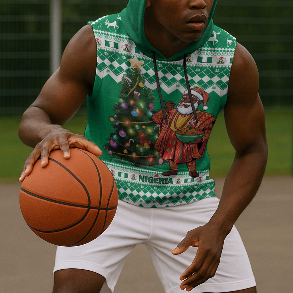 Personalized Afro Christmas in Nigeria Sleeveless Hoodie Eku Odun Eku IyeDun - African Pride
