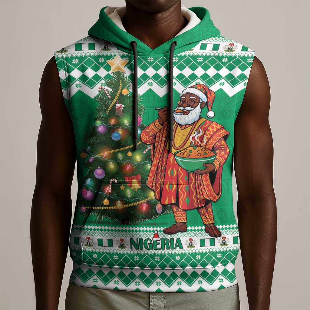 Personalized Afro Christmas in Nigeria Sleeveless Hoodie Eku Odun Eku IyeDun - African Pride