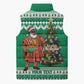 Personalized Nigeria Christmas Sleeveless Puffer Jacket Black Santa With Jollof Rice
