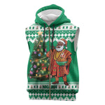 Personalized Afro Christmas in Nigeria Sleeveless Zip Hoodie Eku Odun Eku IyeDun - African Pride
