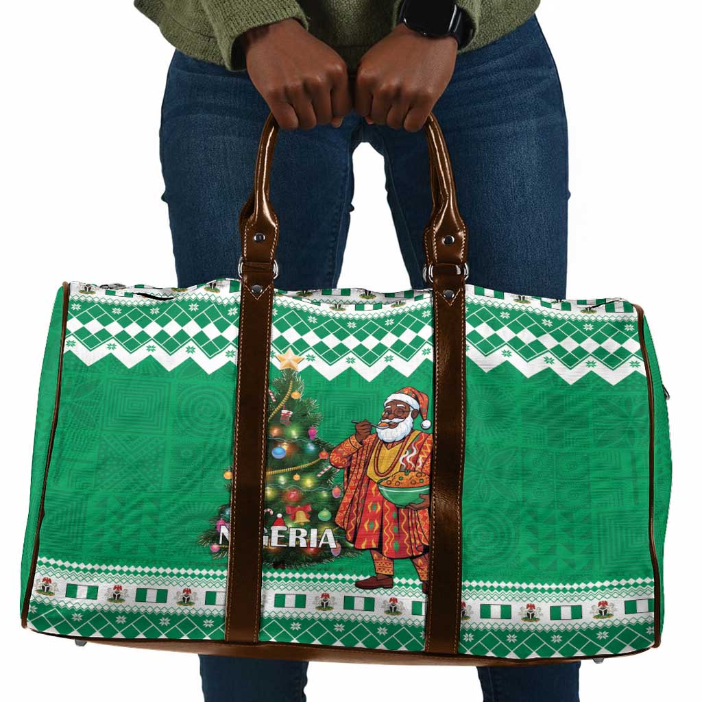 Nigeria Christmas Travel Bag Black Santa With Jollof Rice