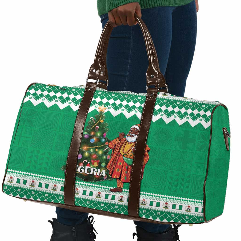 Nigeria Christmas Travel Bag Black Santa With Jollof Rice