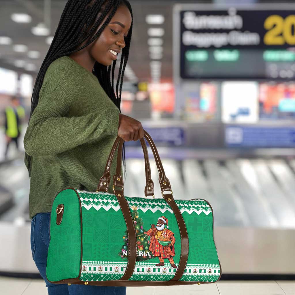 Nigeria Christmas Travel Bag Black Santa With Jollof Rice