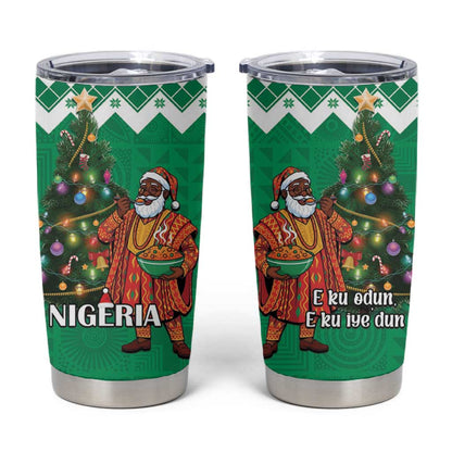 Afro Christmas in Nigeria Tumbler Cup Eku Odun Eku IyeDun - African Pride