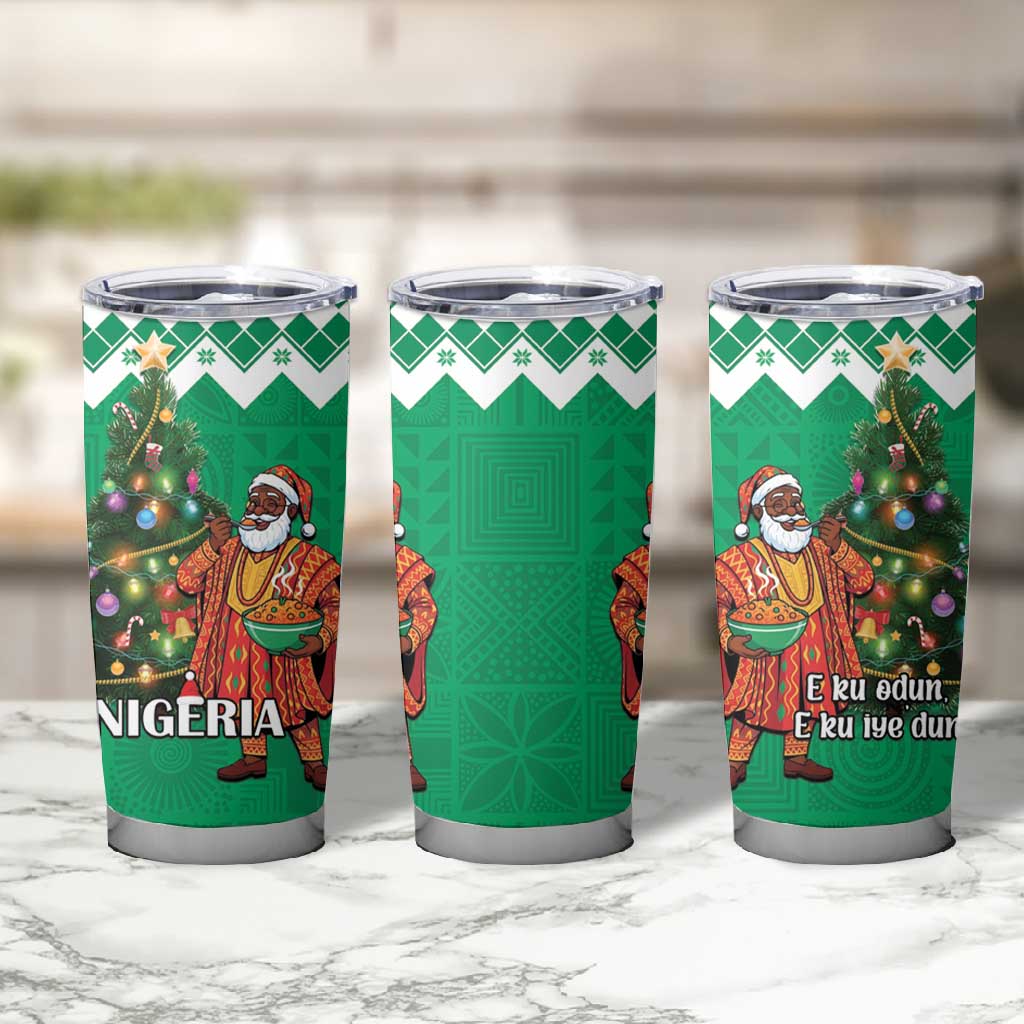 Afro Christmas in Nigeria Tumbler Cup Eku Odun Eku IyeDun - African Pride