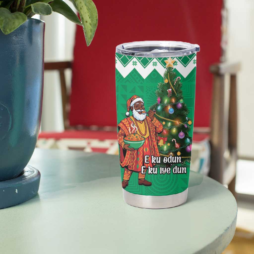 Afro Christmas in Nigeria Tumbler Cup Eku Odun Eku IyeDun - African Pride