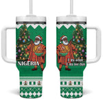 Afro Christmas in Nigeria Tumbler With Handle Eku Odun Eku IyeDun - African Pride