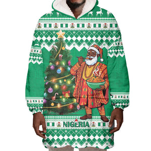 Personalized Afro Christmas in Nigeria Wearable Blanket Hoodie Eku Odun Eku IyeDun - African Pride