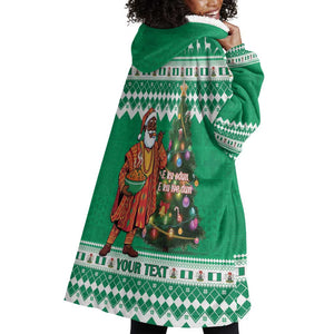 Personalized Afro Christmas in Nigeria Wearable Blanket Hoodie Eku Odun Eku IyeDun - African Pride