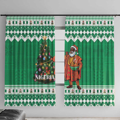 Afro Christmas in Nigeria Window Curtain Eku Odun Eku IyeDun - African Pride