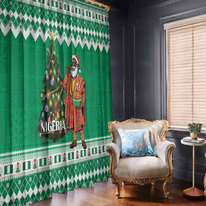 Afro Christmas in Nigeria Window Curtain Eku Odun Eku IyeDun - African Pride