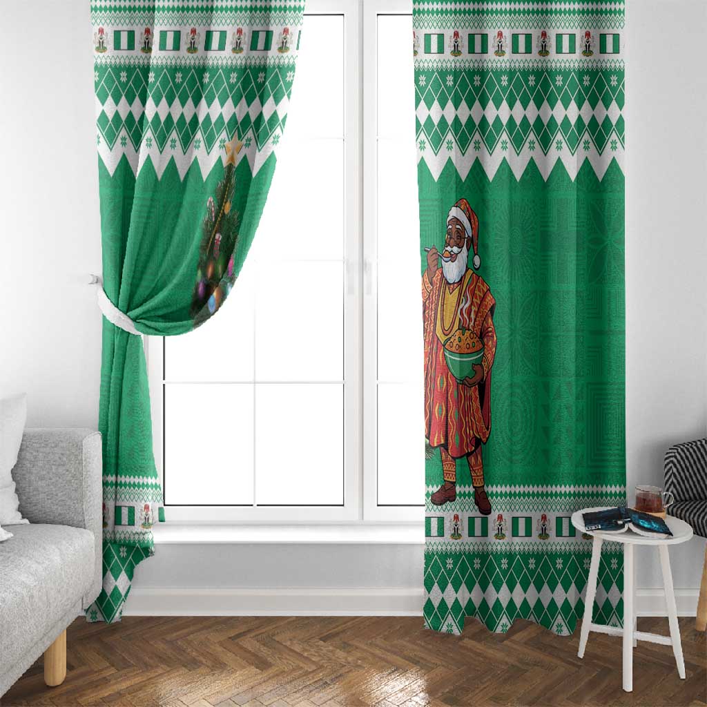 Afro Christmas in Nigeria Window Curtain Eku Odun Eku IyeDun - African Pride