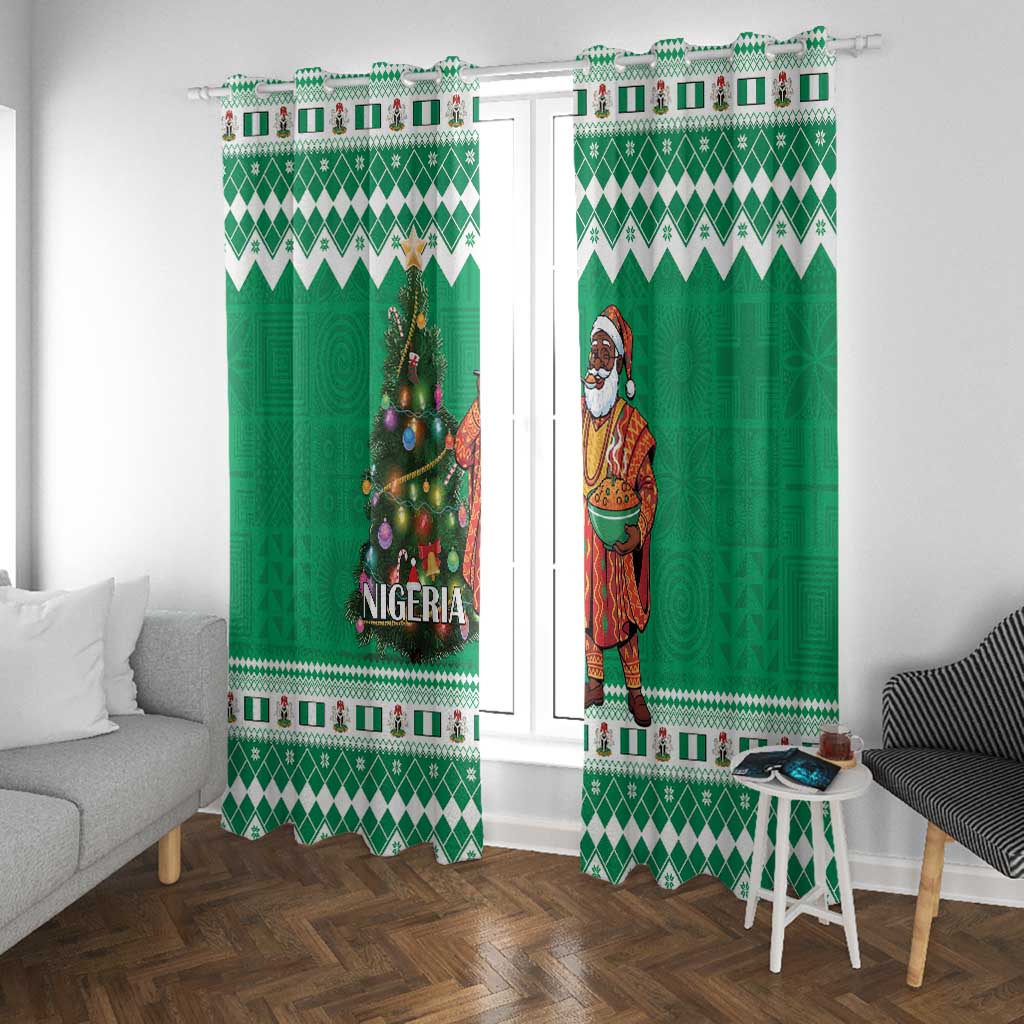 Afro Christmas in Nigeria Window Curtain Eku Odun Eku IyeDun - African Pride