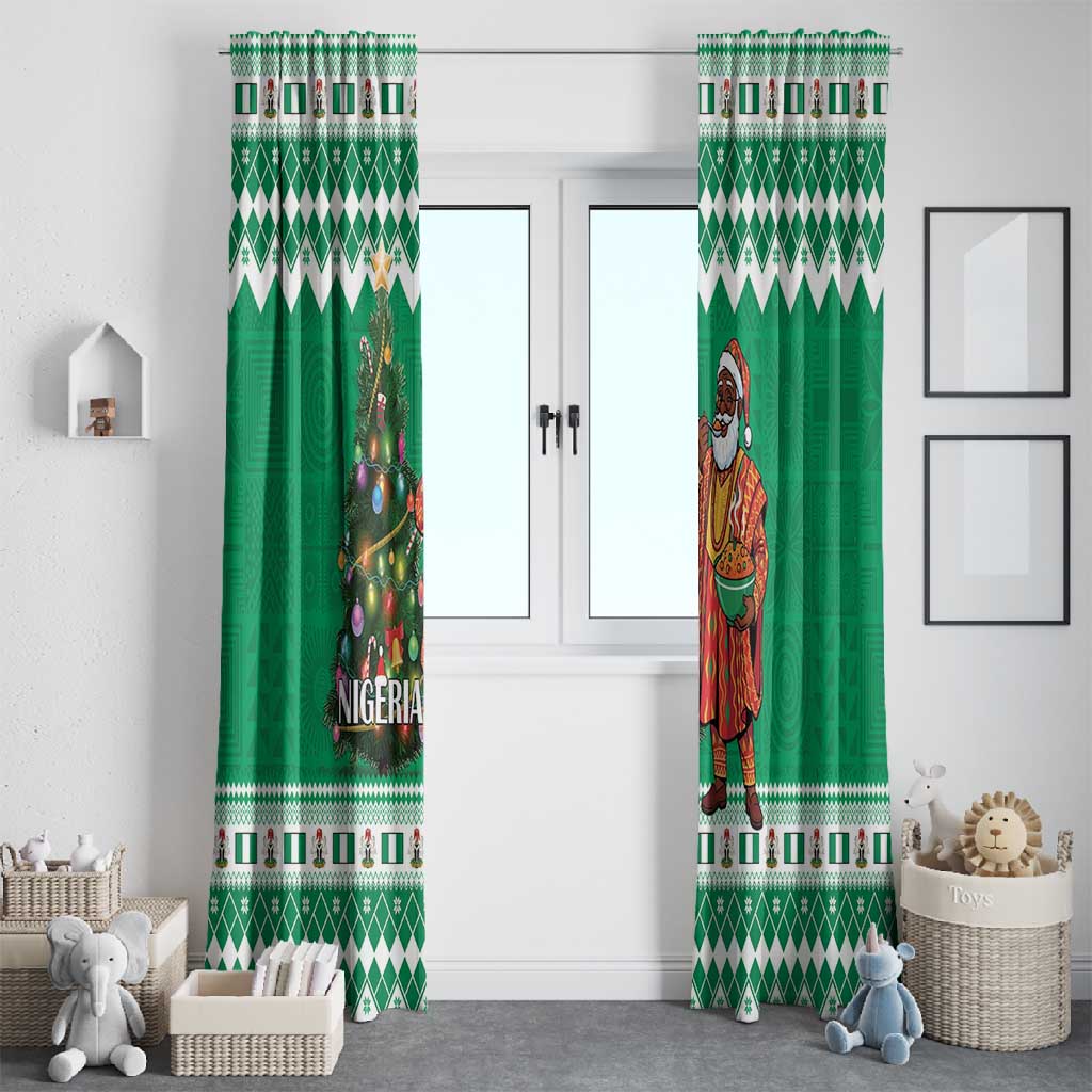 Afro Christmas in Nigeria Window Curtain Eku Odun Eku IyeDun - African Pride