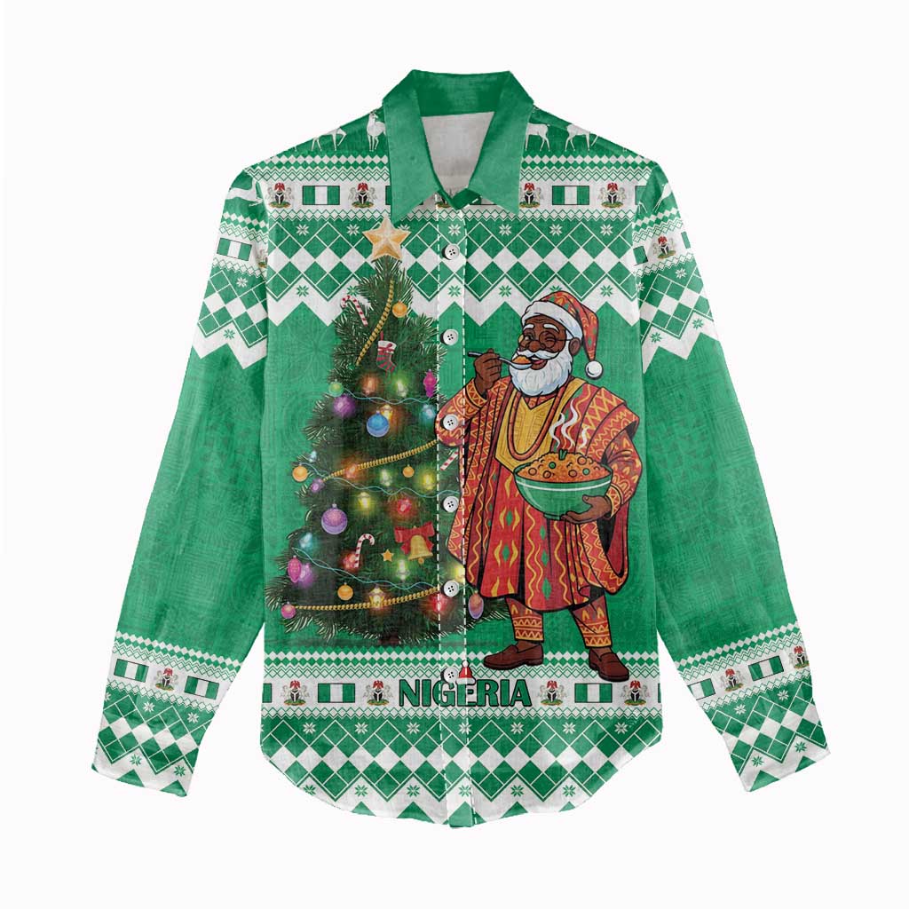 Personalized Afro Christmas in Nigeria Women Casual Shirt Eku Odun Eku IyeDun - African Pride