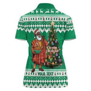 Personalized Afro Christmas in Nigeria Women Polo Shirt Eku Odun Eku IyeDun - African Pride