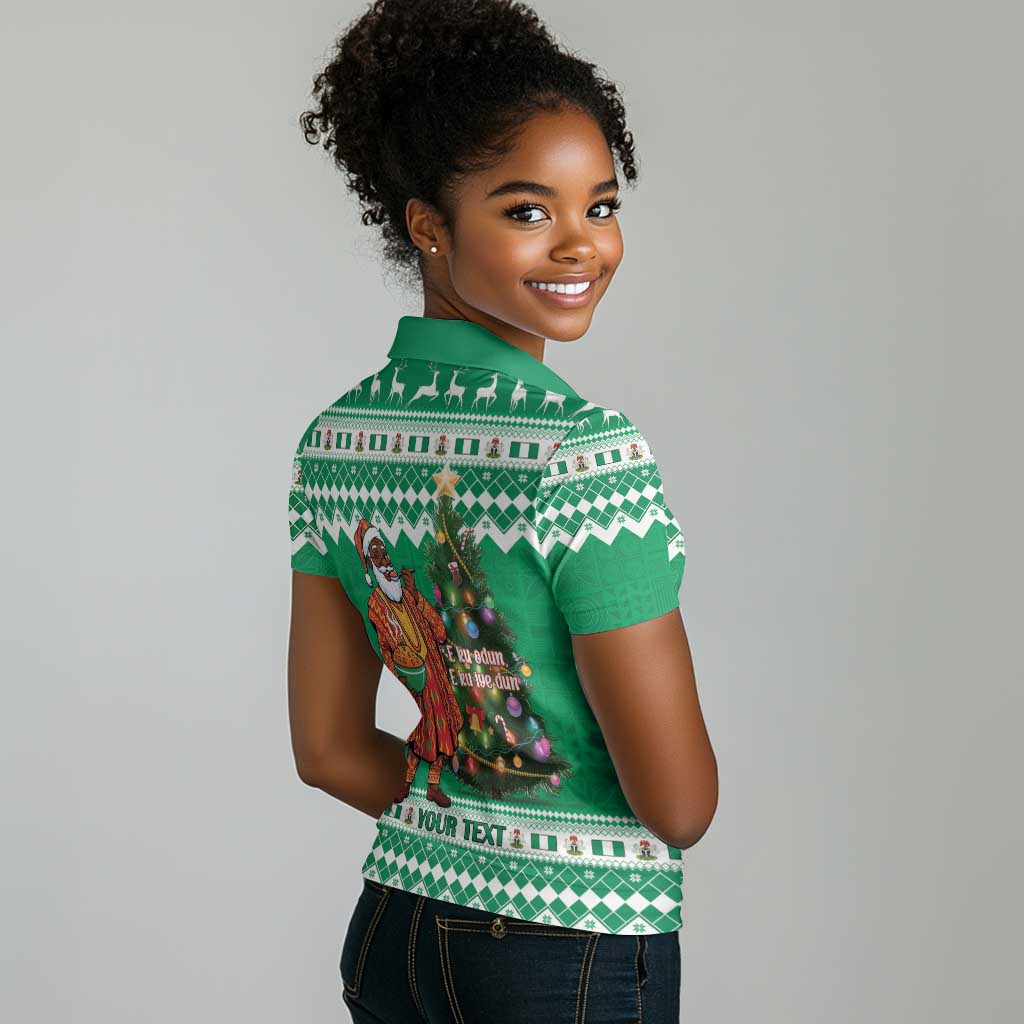 Personalized Afro Christmas in Nigeria Women Polo Shirt Eku Odun Eku IyeDun - African Pride