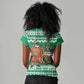 Personalized Afro Christmas in Nigeria Women V-Neck T-Shirt Eku Odun Eku IyeDun - African Pride