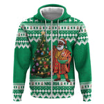 Personalized Afro Christmas in Nigeria Zip Hoodie Eku Odun Eku IyeDun - African Pride