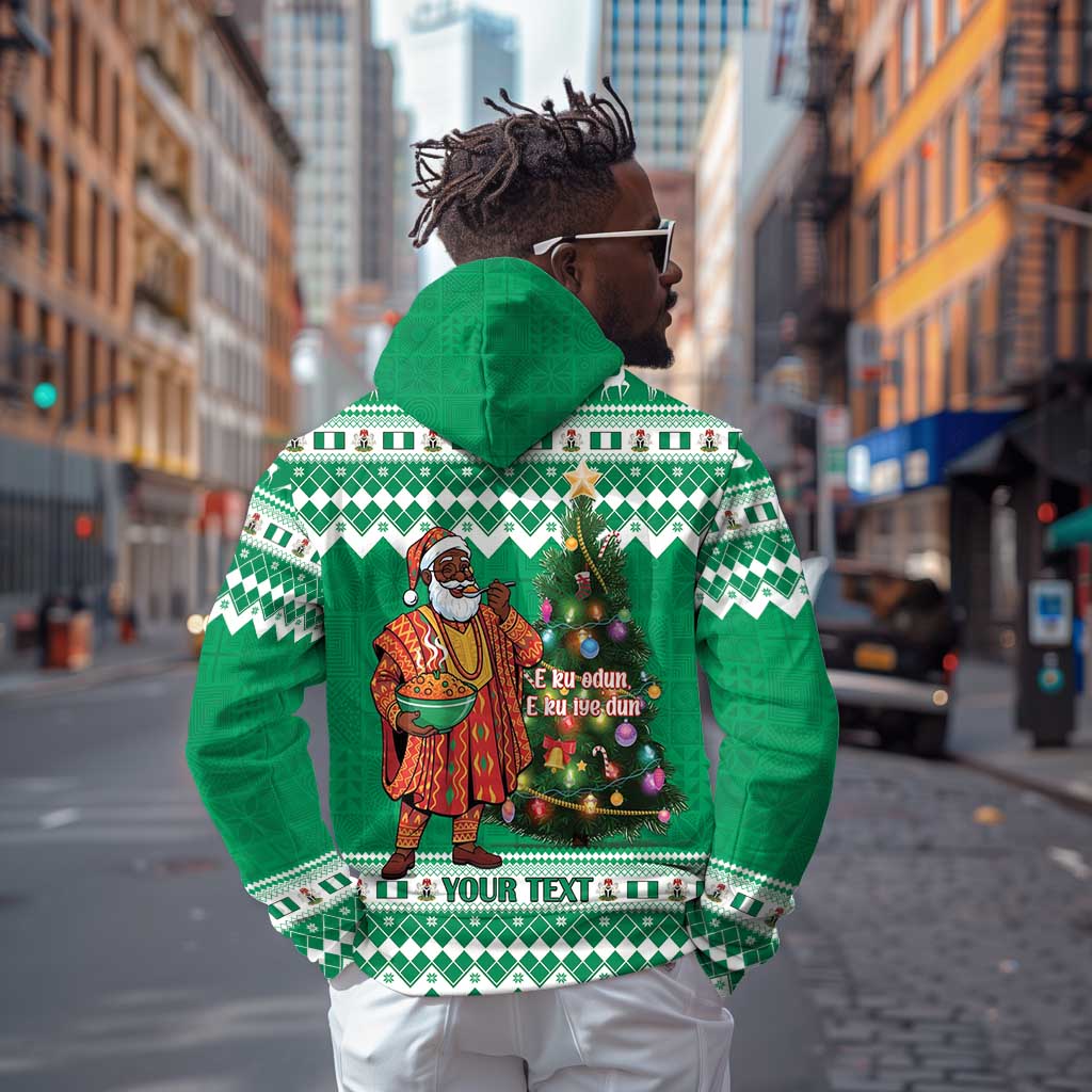 Personalized Afro Christmas in Nigeria Zip Hoodie Eku Odun Eku IyeDun - African Pride