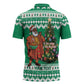 Personalized Nigeria Christmas Zipper Polo Shirt Black Santa With Jollof Rice