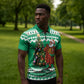 Personalized Nigeria Christmas Zipper Polo Shirt Black Santa With Jollof Rice