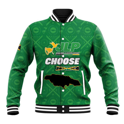 Personalized JLP Jamaica Labour Party Baseball Jacket Build Back Stronger - African Pride