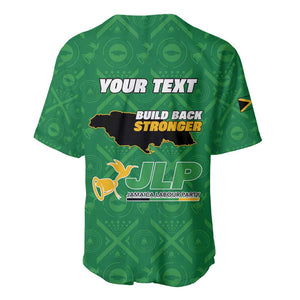 Personalized JLP Jamaica Labour Party Baseball Jersey Build Back Stronger - African Pride