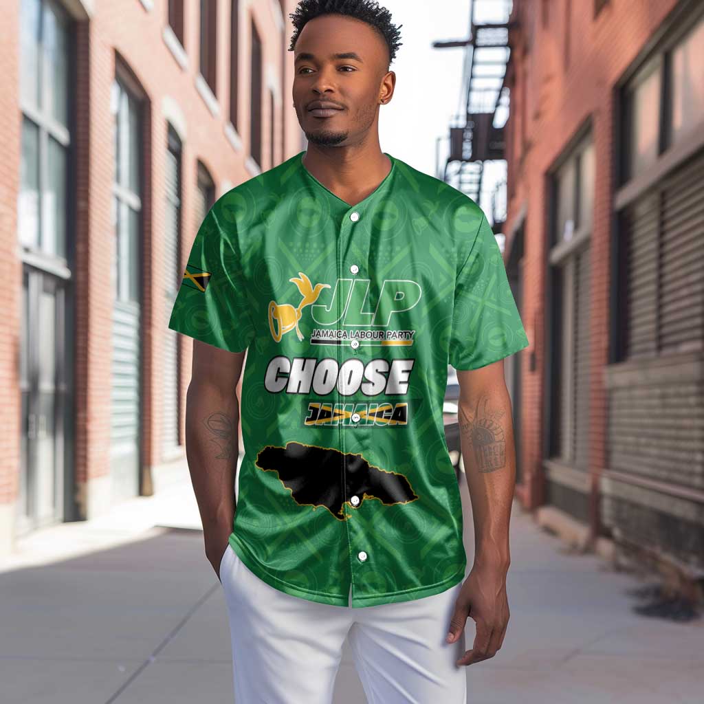 Personalized JLP Jamaica Labour Party Baseball Jersey Build Back Stronger - African Pride