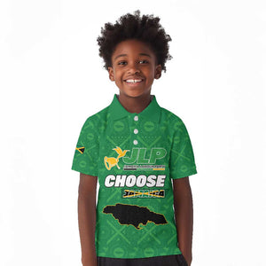 Personalized JLP Jamaica Labour Party Kid Polo Shirt Build Back Stronger - African Pride