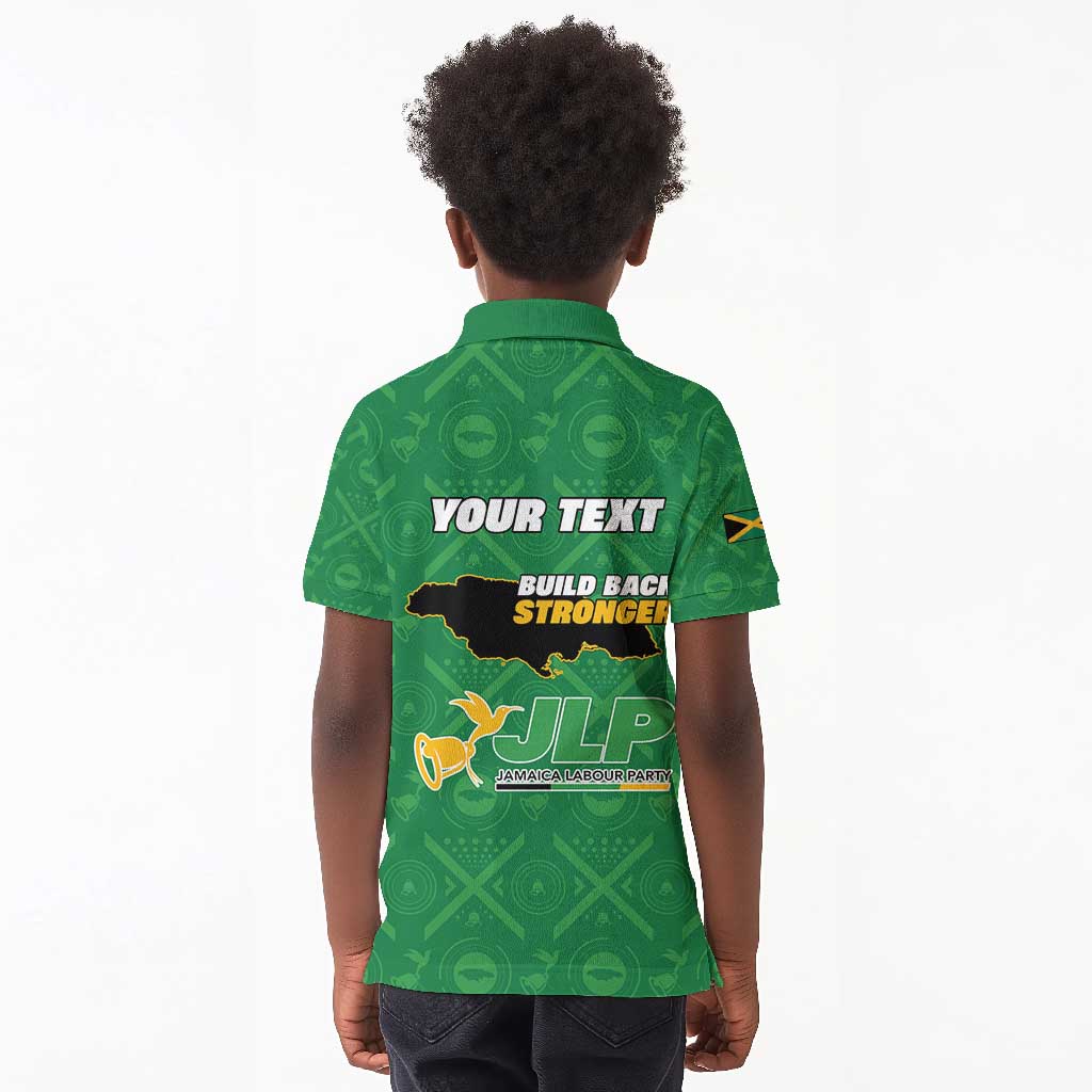 Personalized JLP Jamaica Labour Party Kid Polo Shirt Build Back Stronger - African Pride