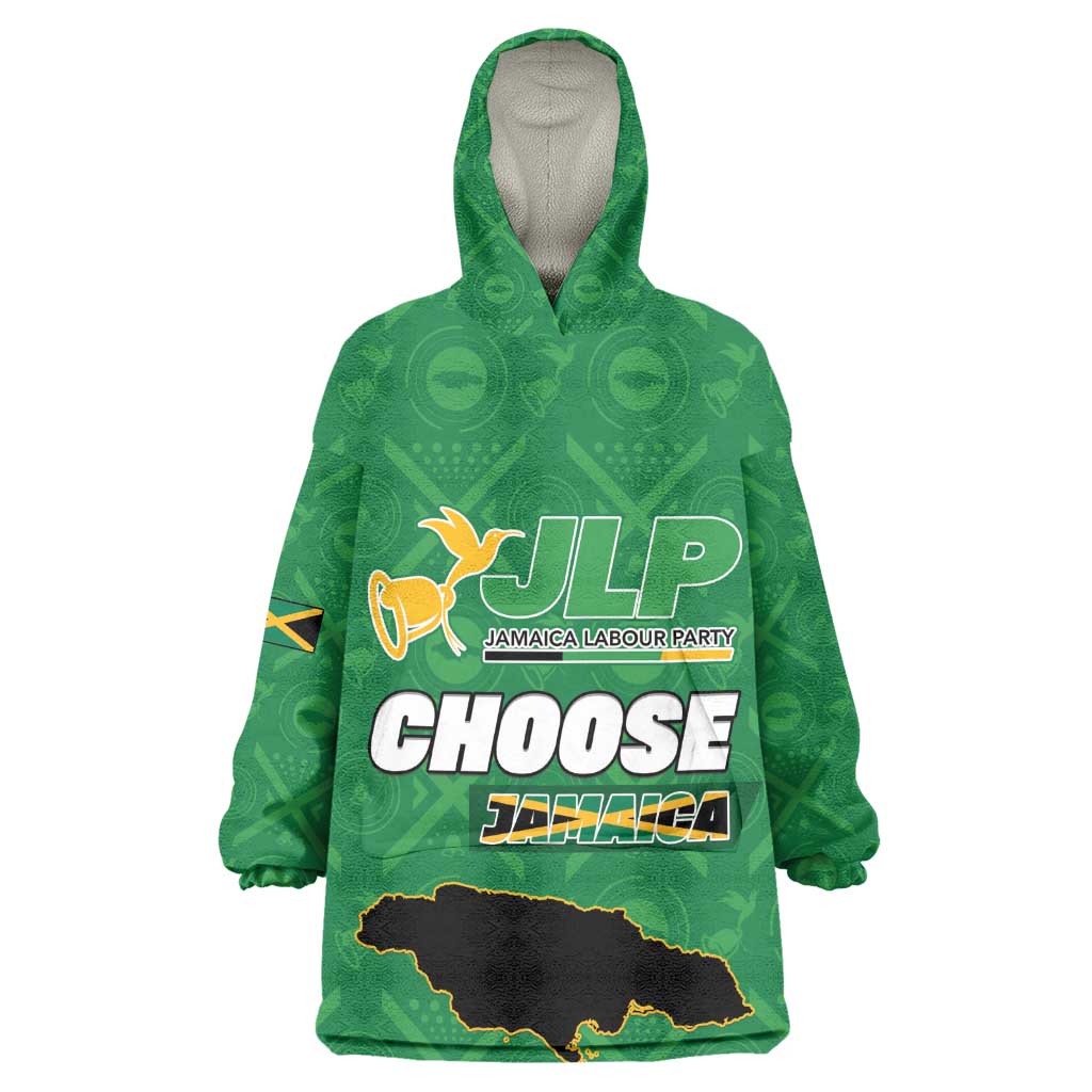 Personalized JLP Jamaica Labour Party Kid Wearable Blanket Hoodie Build Back Stronger - African Pride