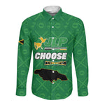 Personalized JLP Jamaica Labour Party Long Sleeve Button Shirt Build Back Stronger - African Pride