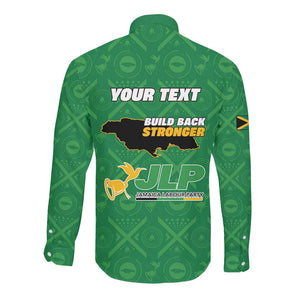 Personalized JLP Jamaica Labour Party Long Sleeve Button Shirt Build Back Stronger - African Pride
