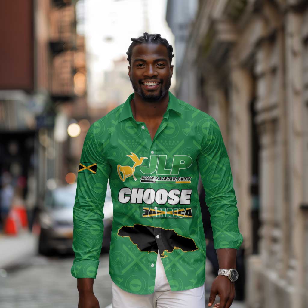 Personalized JLP Jamaica Labour Party Long Sleeve Button Shirt Build Back Stronger - African Pride